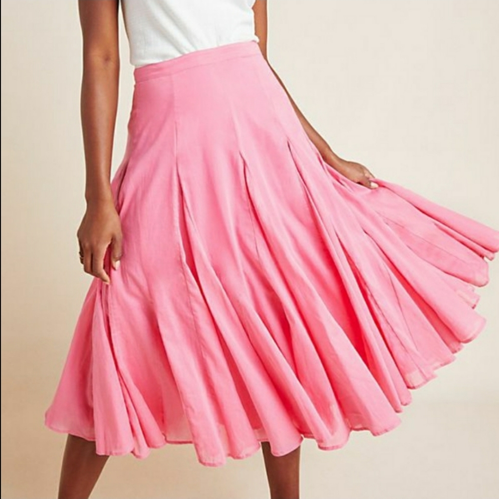 NWT Anthropologie Arielle Flounced Midi Skirt
